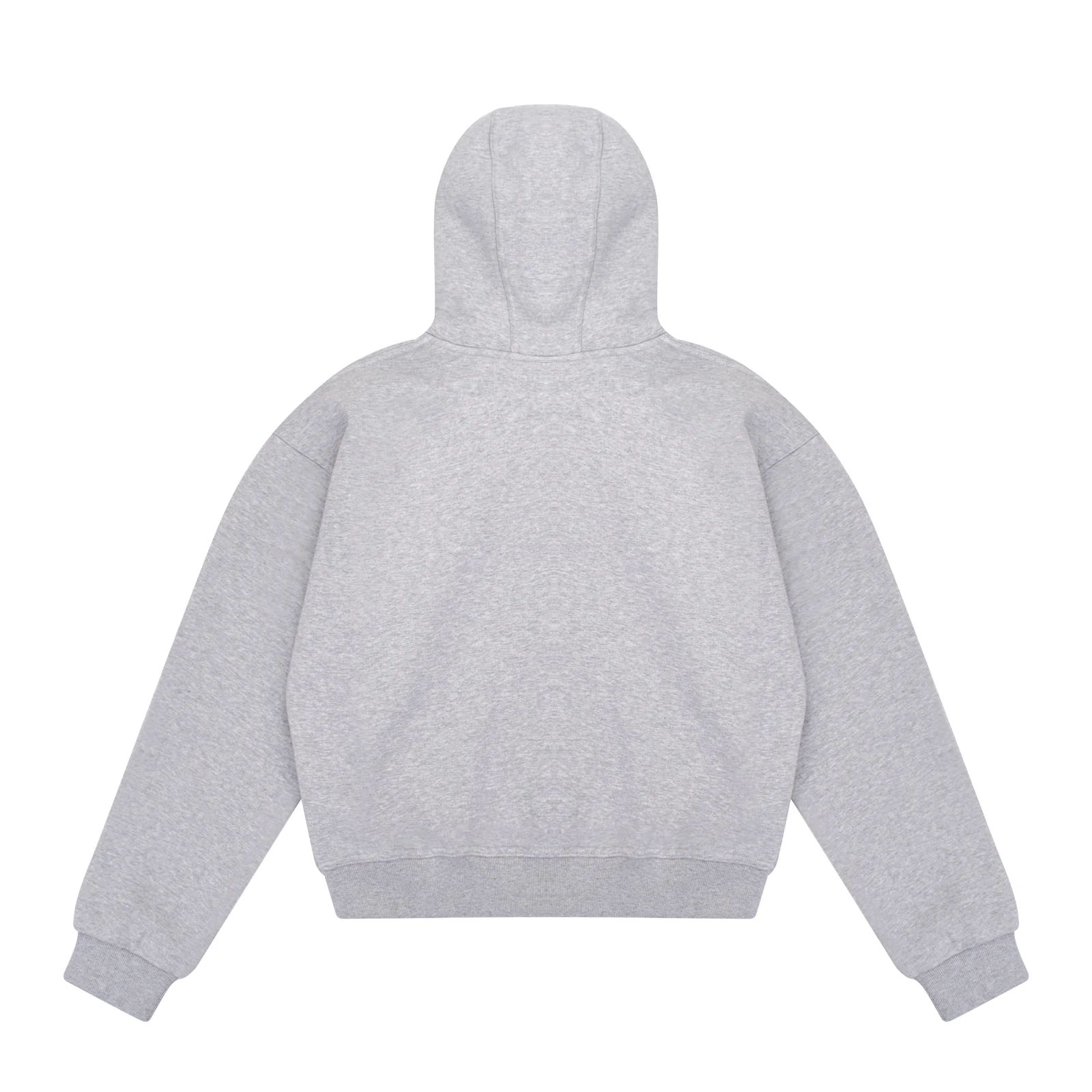 GREY DOUBLE HOOD  ZIP UP