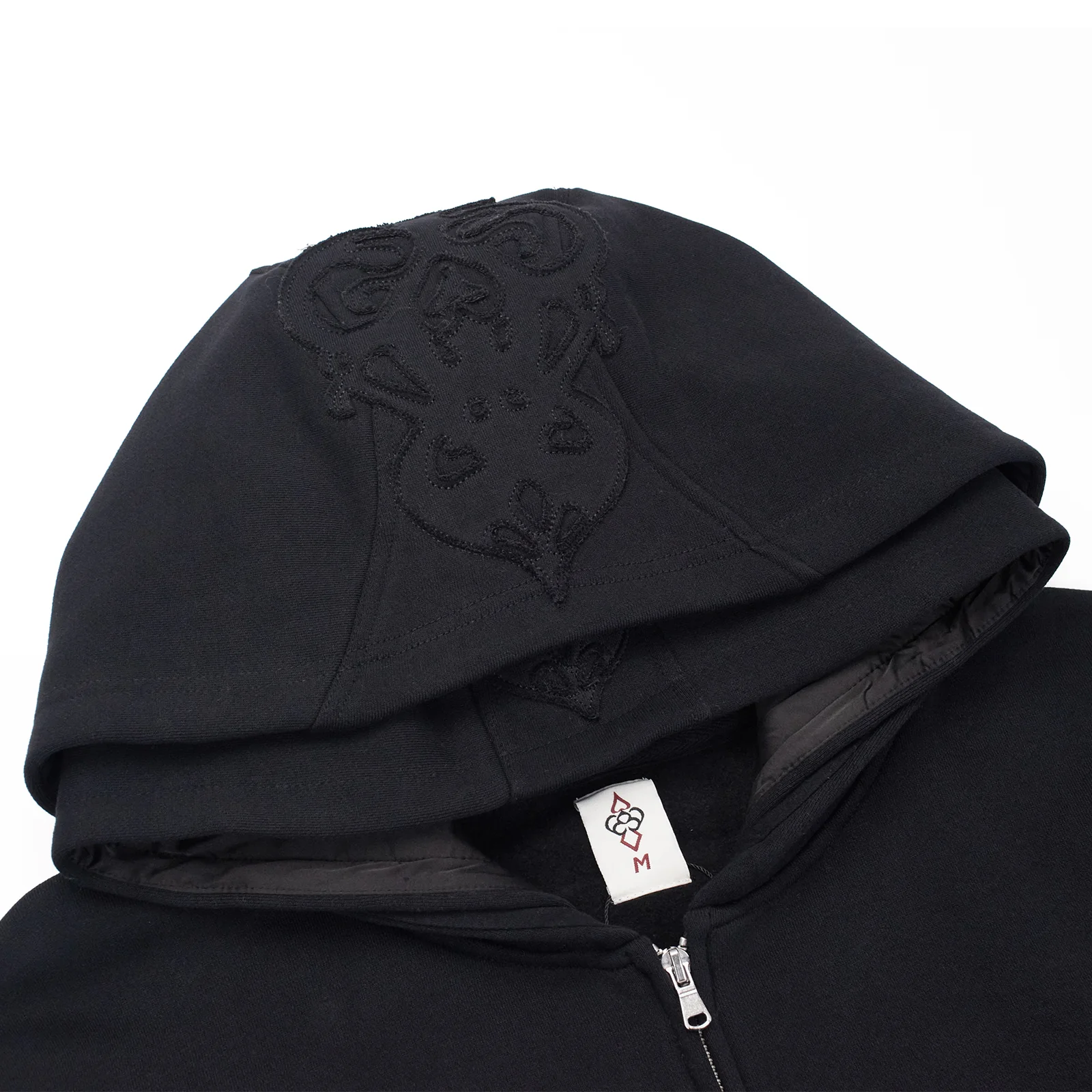 BLACK DOUBLE HOOD  ZIP UP
