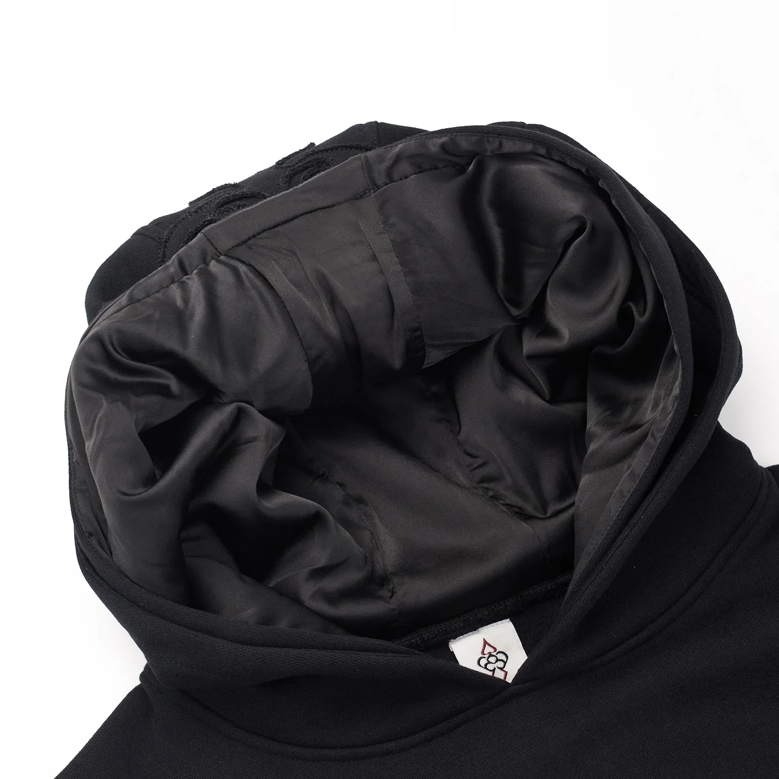 BLACK DOUBLE HOOD HOODIE