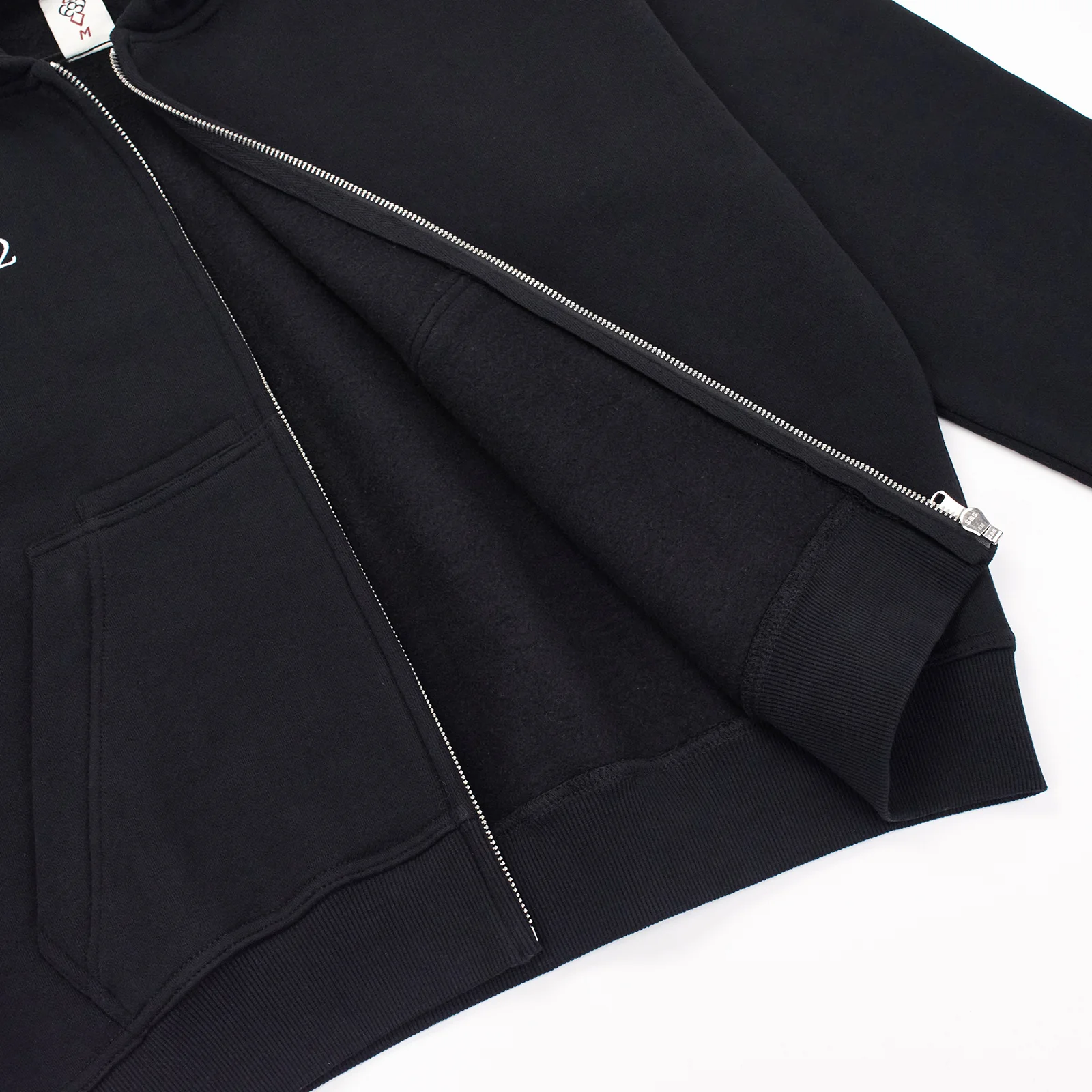 BLACK DOUBLE HOOD  ZIP UP