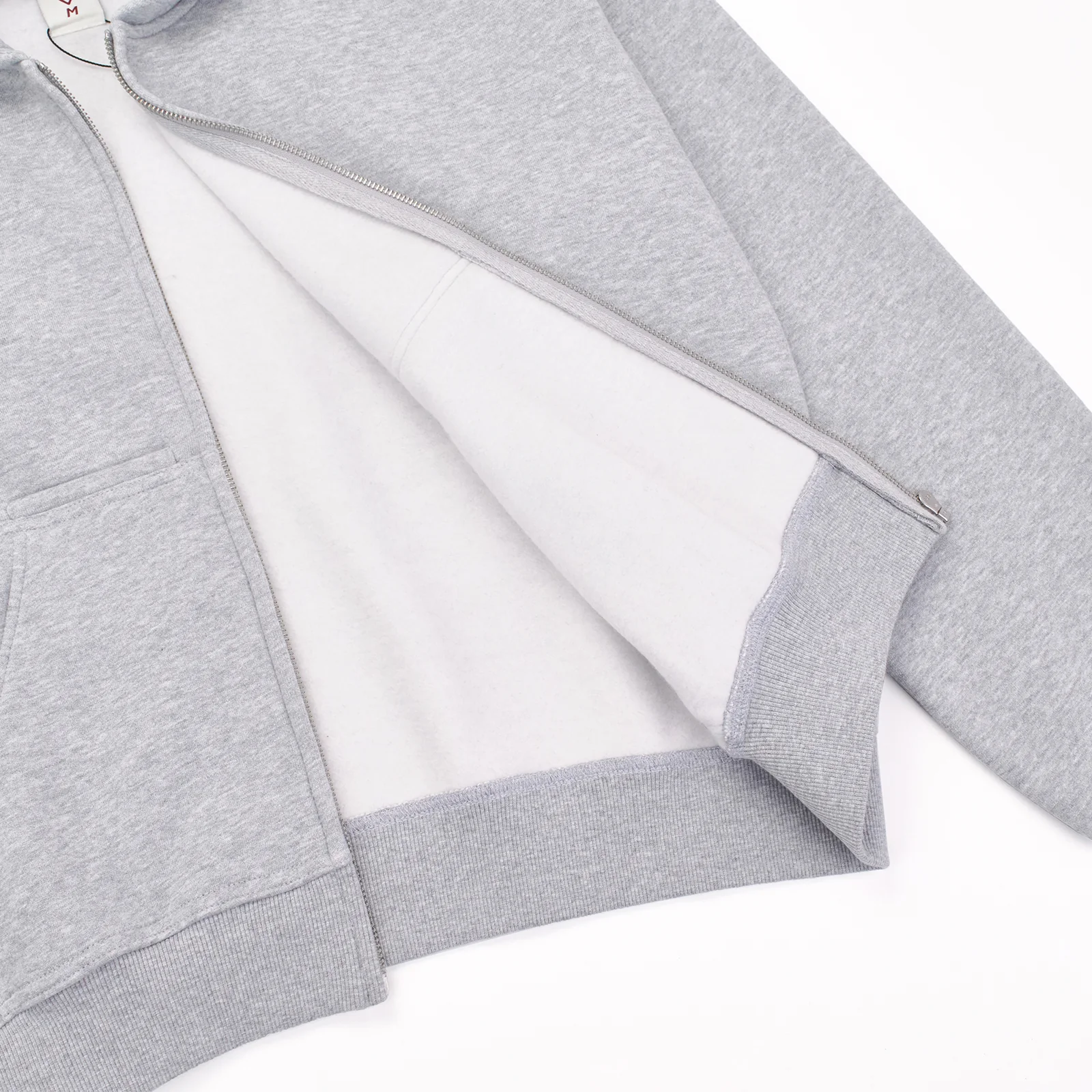 GREY DOUBLE HOOD  ZIP UP