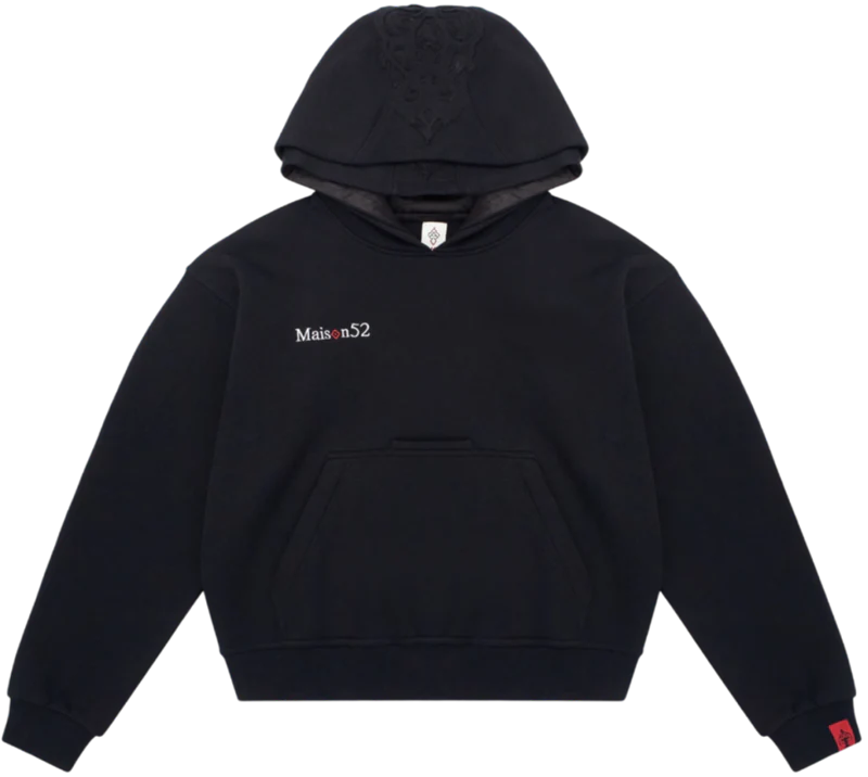 BLACK DOUBLE HOOD HOODIE